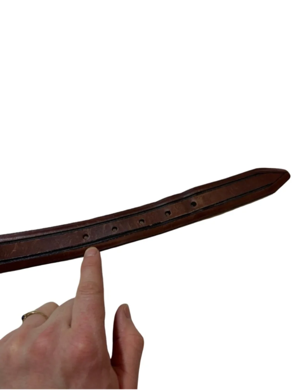 Allen Edmonds Calfskin Leather Belt Brown Size 42 USA Classic Dress